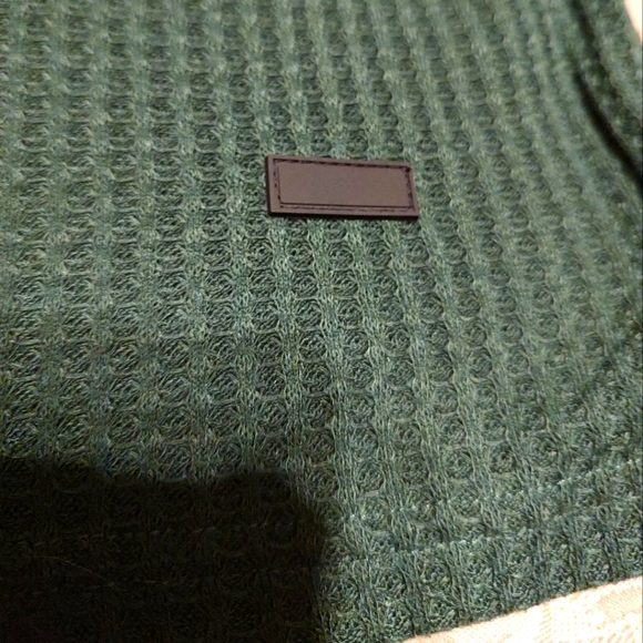 ◾🌿◾NWOT Men's Hunter Forest Pine Green Solid Waffle Weave Knit T-Shirt - 2XL - Picture 12 of 15